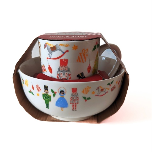 Ciroa Christmas Nutcracker themed mug and bowl gift set. NWT - Picture 2 of 4